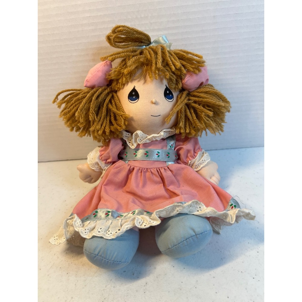Vintage 1992 Precious Moments Rag Doll Applause Pink Lace Dress 11 Inch Toy
